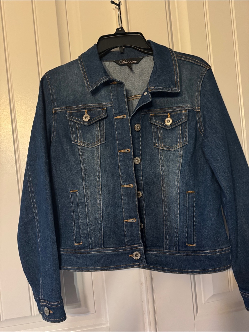Baccini Blue Denim Button-Front Jacket